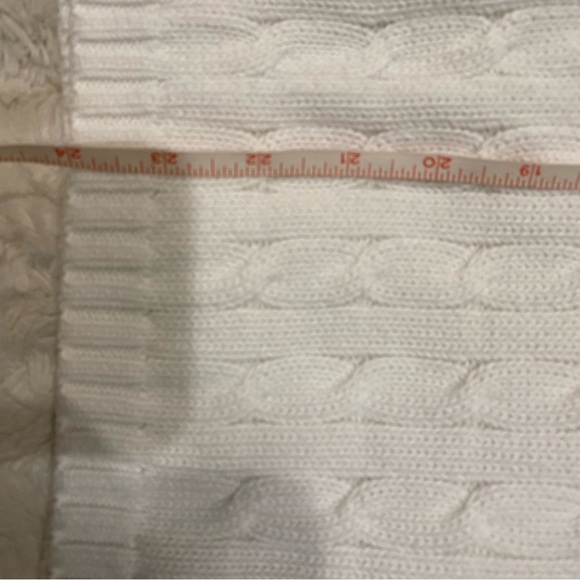 Polo Ralph Lauren Women's V-Neck White Cable Knit Cotton Sweater size X-Large - Picture 12 of 12